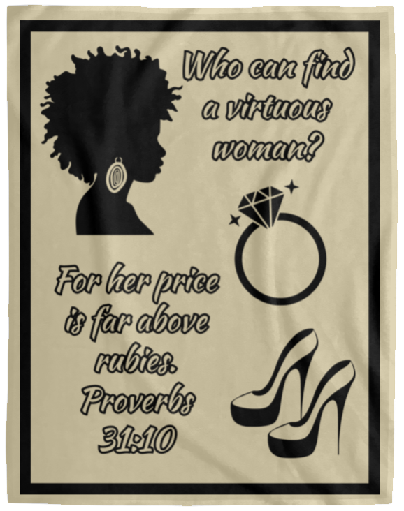 Virtuous Woman Plush Fleece Blanket | 60x80 inches | Multiple Color Options