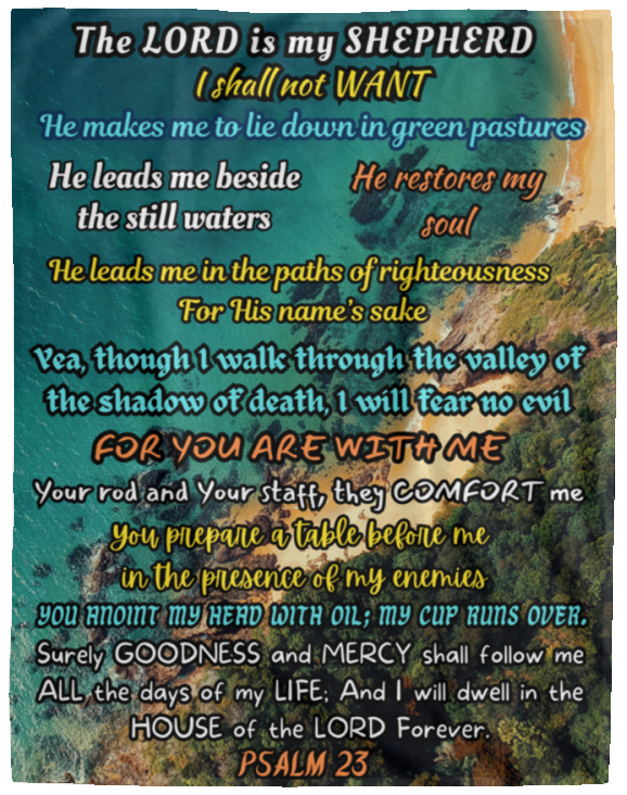 Psalm 23 Plush Fleece Blanket | 60x80 inches
