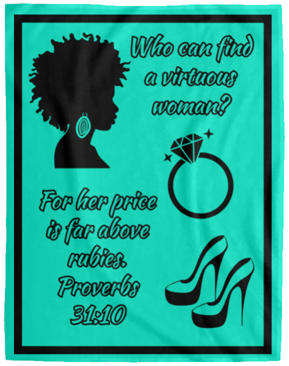 Virtuous Woman Plush Fleece Blanket | 60x80 inches | Multiple Color Options