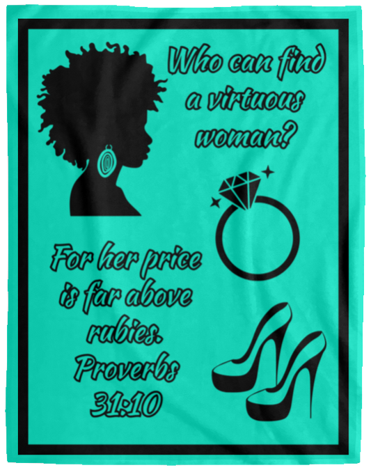 Virtuous Woman Plush Fleece Blanket | 60x80 inches | Multiple Color Options