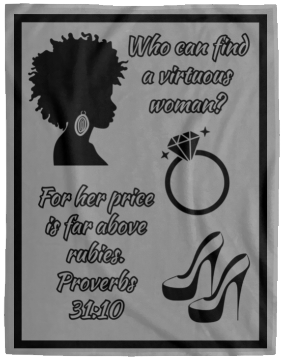 Virtuous Woman Plush Fleece Blanket | 60x80 inches | Multiple Color Options