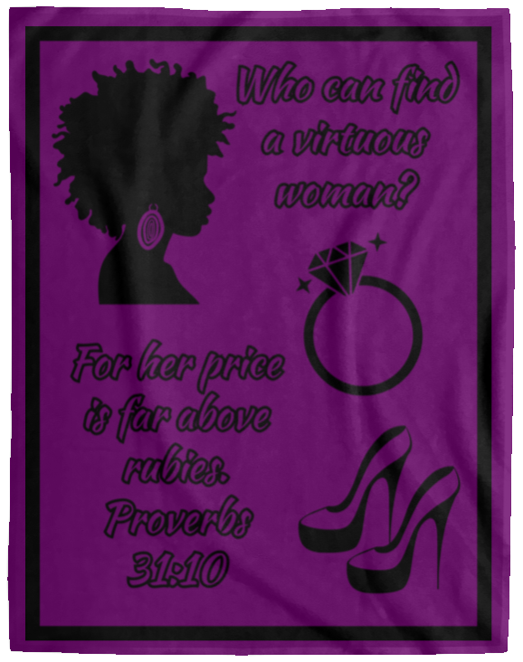 Virtuous Woman Plush Fleece Blanket | 60x80 inches | Multiple Color Options
