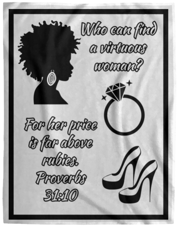 Virtuous Woman Plush Fleece Blanket | 60x80 inches | Multiple Color Options