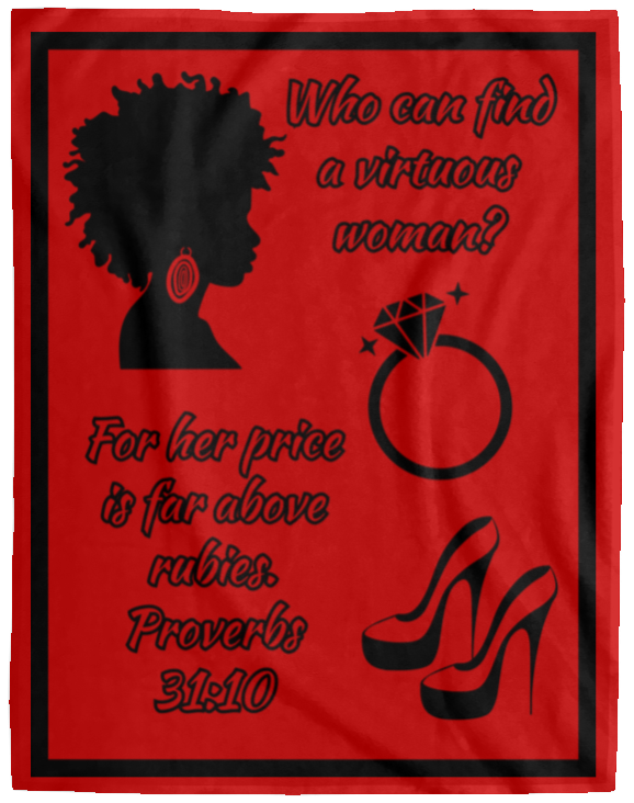 Virtuous Woman Plush Fleece Blanket | 60x80 inches | Multiple Color Options