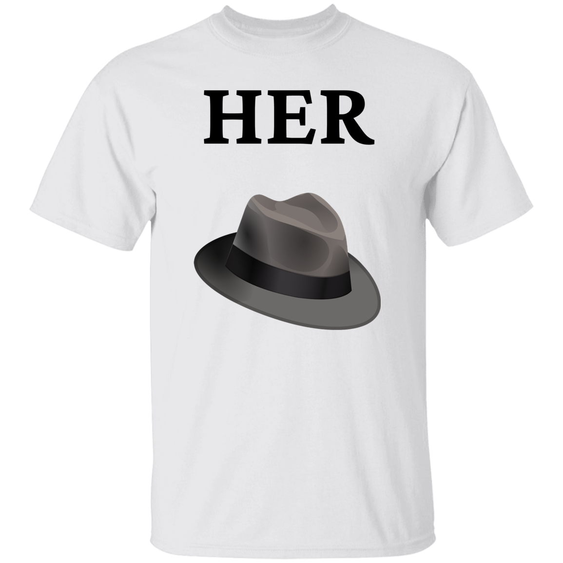 Her Head T-Shirt (For Him) | Couple's T-Shirt | 2-Sided