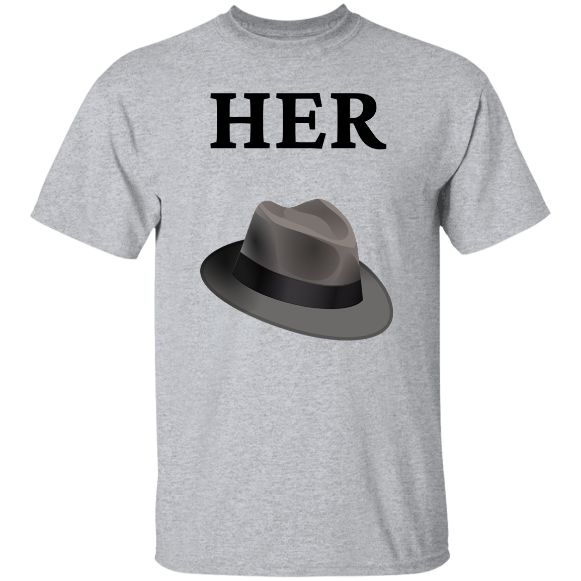 Her Head T-Shirt (For Him) | Couple's T-Shirt | 2-Sided