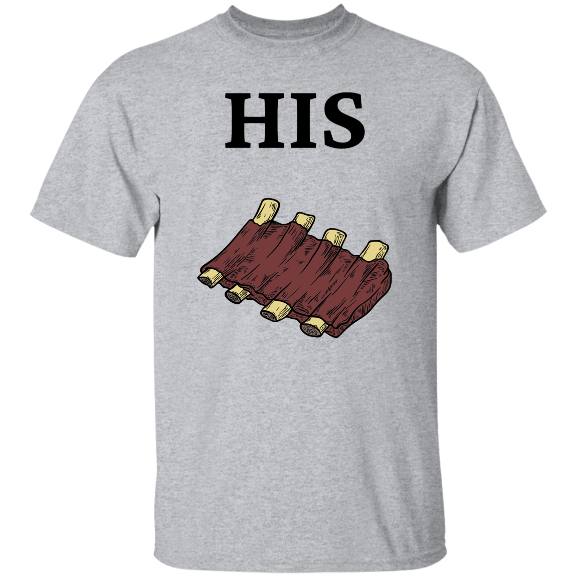 His Rib T-Shirt (For Her) | Couple's T-Shirt | 2-Sided