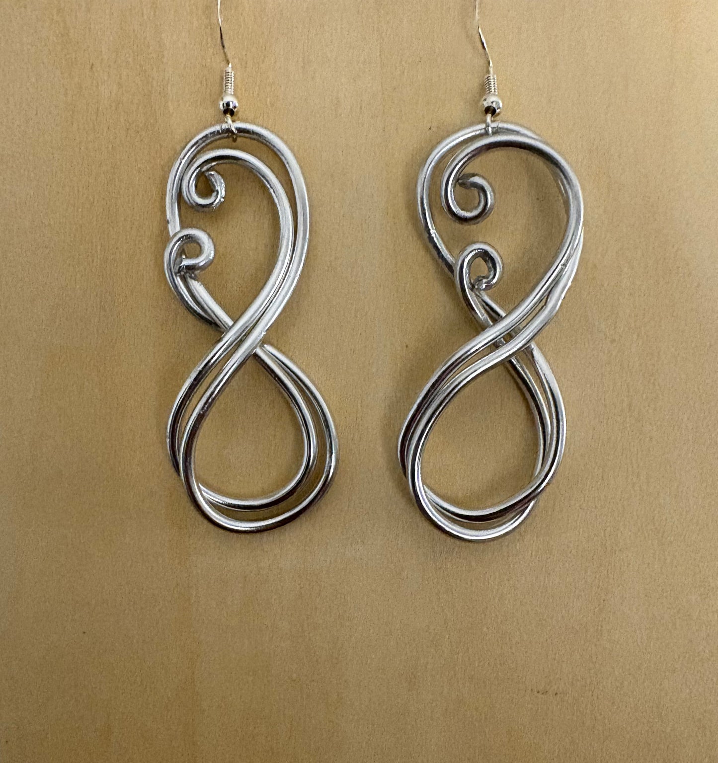 Silver Wire Swirl Earrings