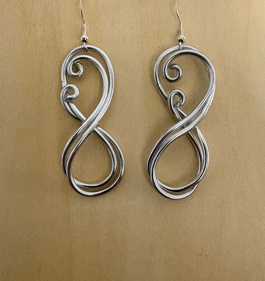 Silver Wire Swirl Earrings