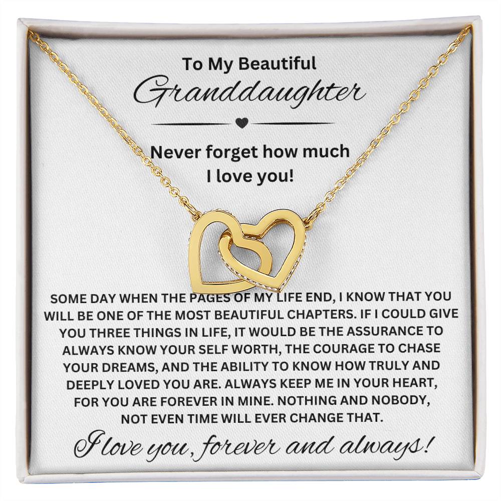 To My Beautiful Granddaughter | Interlocking Hearts Necklace