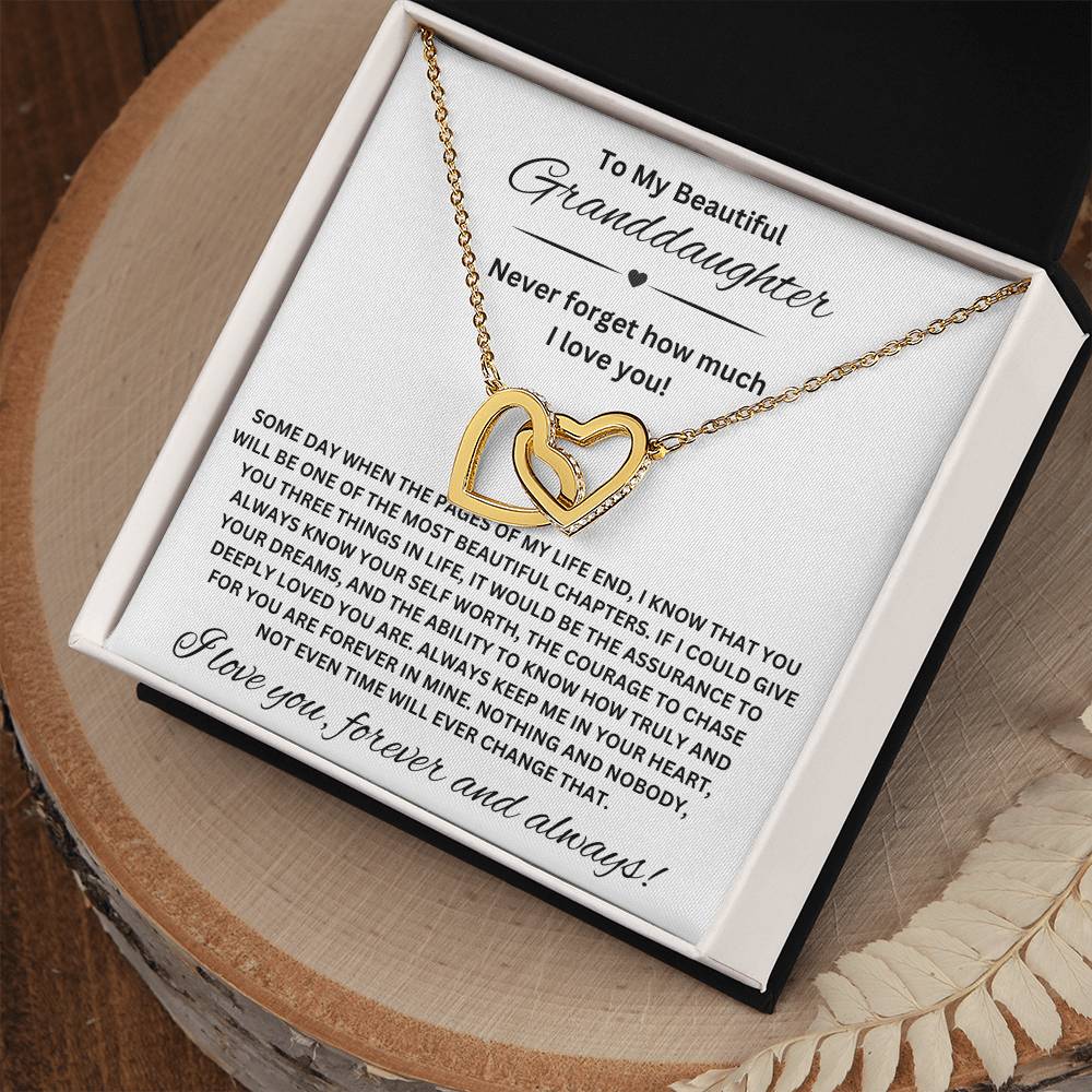 To My Beautiful Granddaughter | Interlocking Hearts Necklace