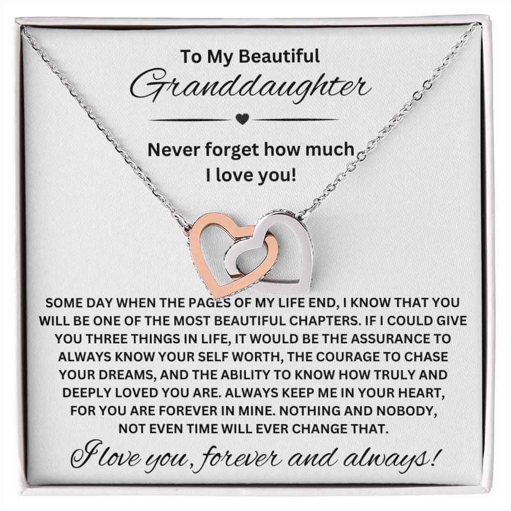 To My Beautiful Granddaughter | Interlocking Hearts Necklace