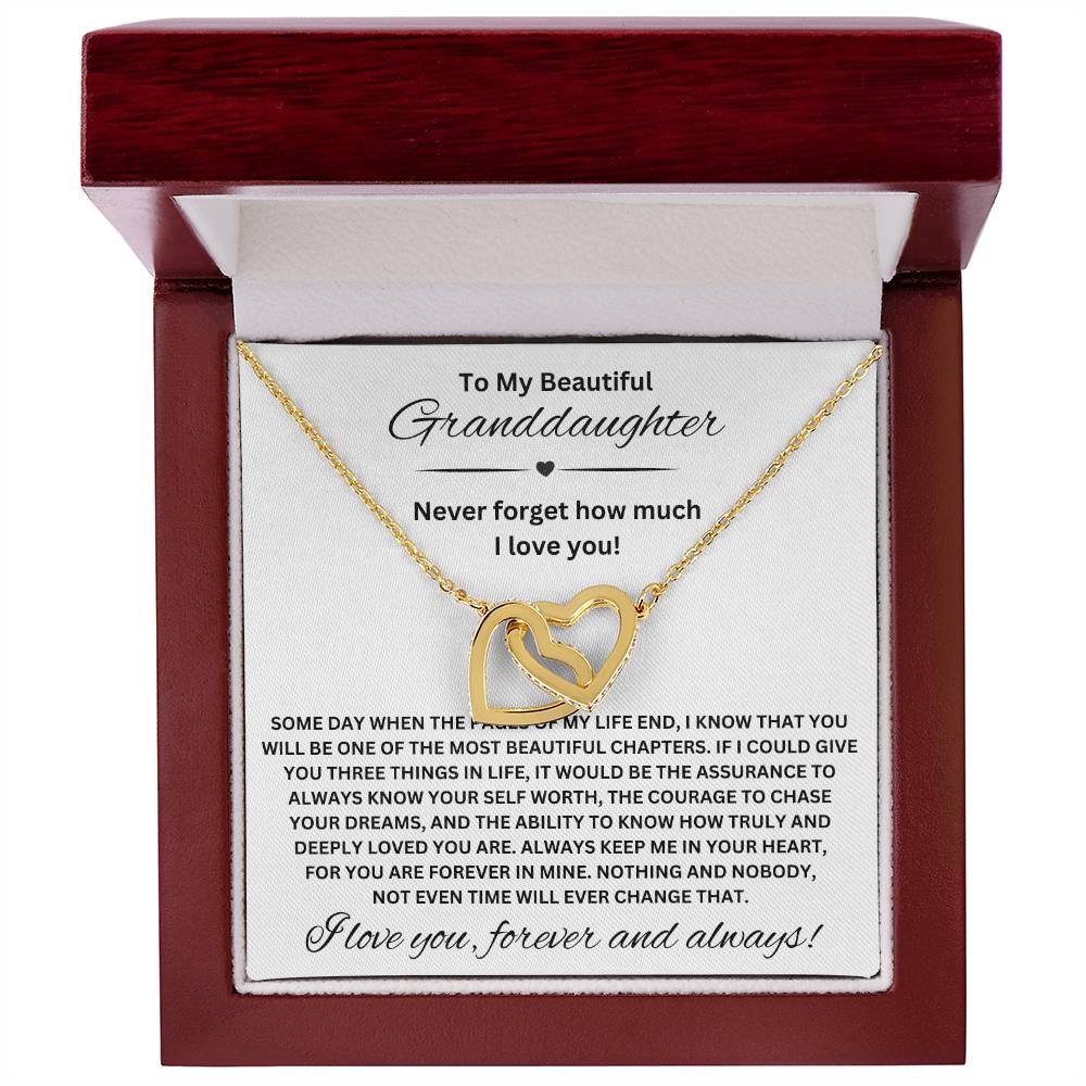 To My Beautiful Granddaughter | Interlocking Hearts Necklace