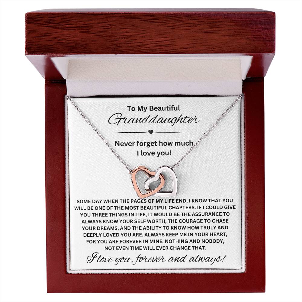 To My Beautiful Granddaughter | Interlocking Hearts Necklace