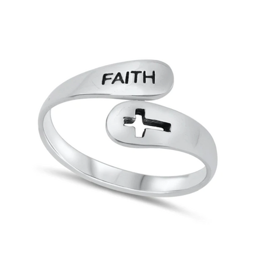 Faith Adjustable Ring | Sterling Silver