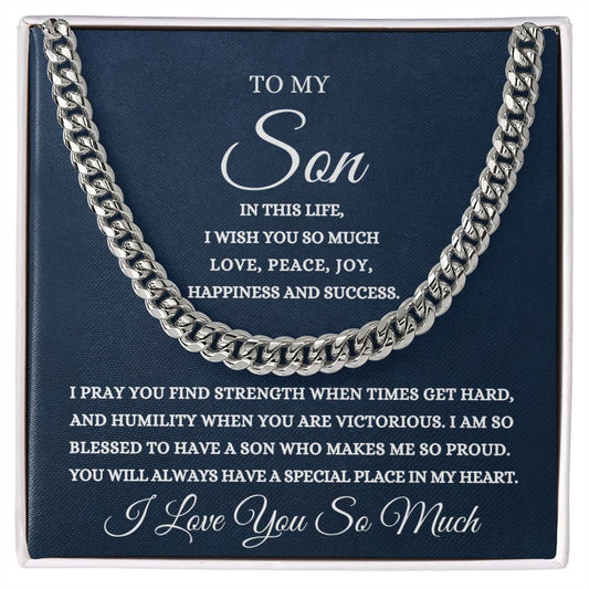 To My Son | Cuban Link Chain (14k Yellow Gold or Stainless-Steel)