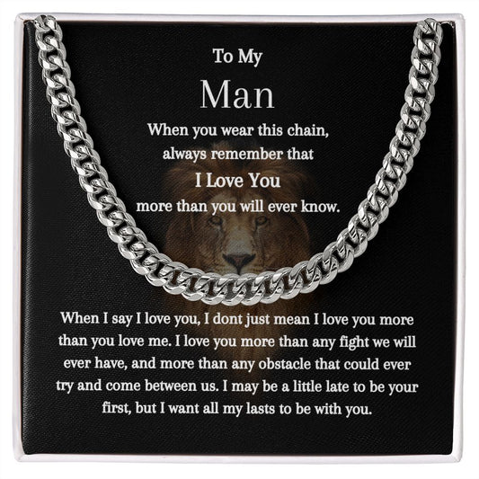 To My Man | Cuban Link Chain (14k Yellow Gold or Stainless Steel)