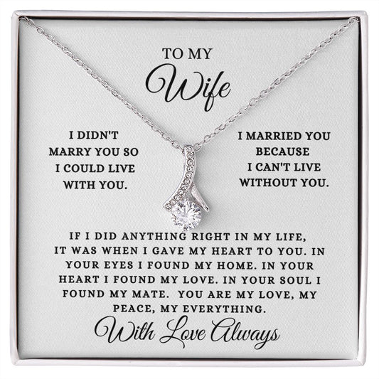 To My Wife | Alluring Beauty Necklace (14k White Gold or 18k Yellow Gold)