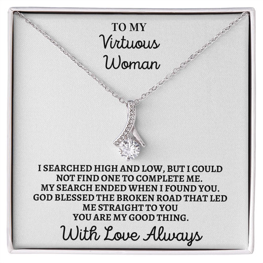 To My Virtuous Woman | Alluring Beauty Necklace (14k White Gold or 18k Yellow Gold)