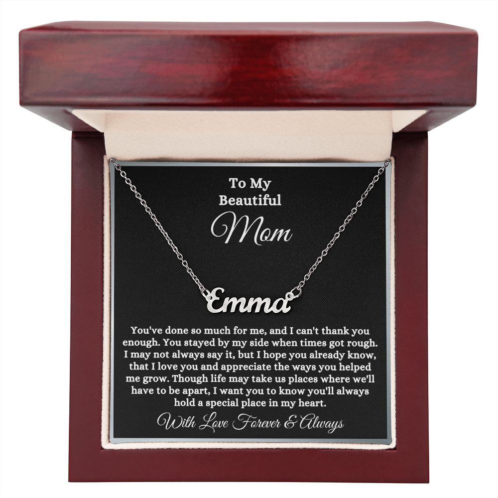 To My Beautiful Mom | Custom Name Necklace (Choose the Name)