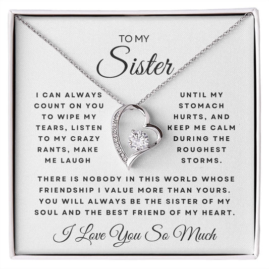 To My Sister | Forever Love Necklace (14k White Gold or 18k Yellow Gold)
