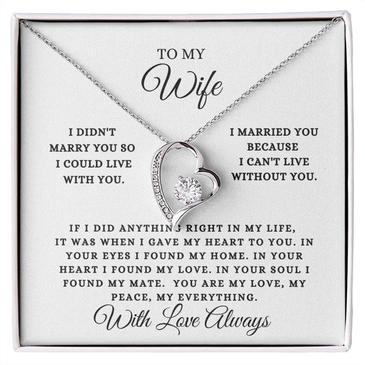 To My Wife | Forever Love Necklace (14k White Gold or 18k Yellow Gold)